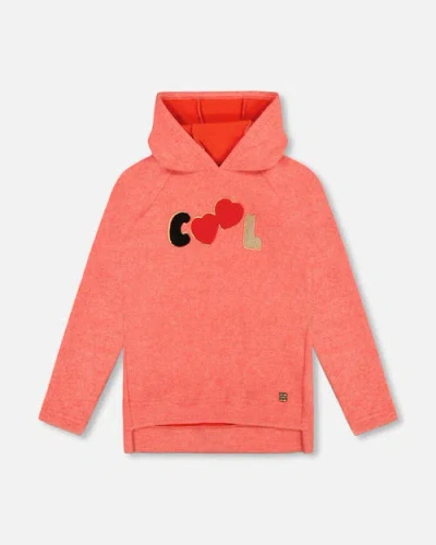 Deux Par Deux Kids'  Ultra Soft Hooded Tunic In Orange