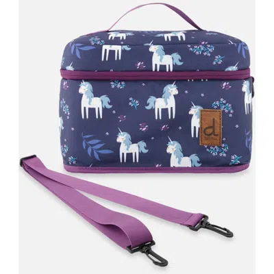 Deux Par Deux Kids'  Unicorn Organized Spacious Lunch Box In Blue