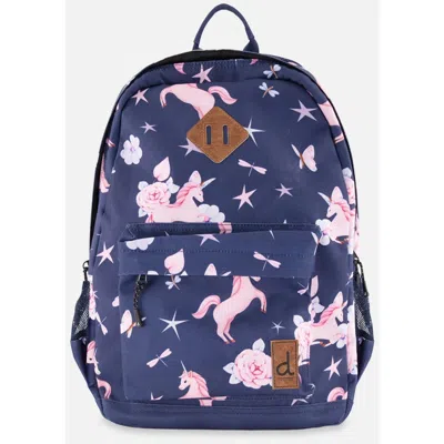 Deux Par Deux Kids'  Unicorn Practical Multi-compartment Backpack In Red