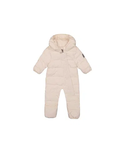 Deux Par Deux Unisex Cloud Car Seat Fleece-lined One Piece Snowsuit - Baby In White