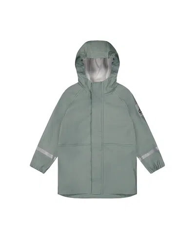Deux Par Deux Unisex Color Block Hooded Reflective Rain Jacket - Little Kid, Big Kid In Blue