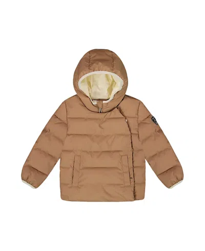 Deux Par Deux Unisex Compressible Winter Puffy Coat Designed For Car Seat - Little Kid In Brown