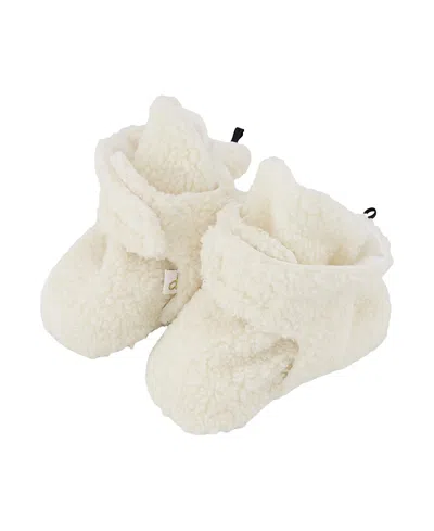 Deux Par Deux Unisex Fleece Cotton Lined Elastic Cuff Slippers - Baby In Neutral