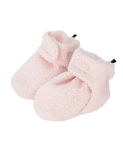 Deux Par Deux Unisex Fleece Cotton Lined Elastic Cuff Slippers - Baby In Pink