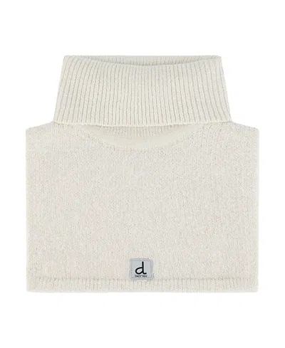 Deux Par Deux Unisex Knit Fleece Lined Foldover Turtle Neckwarmer - Baby In White
