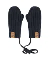 Deux Par Deux Unisex Knit Mittens With String - Baby In Black
