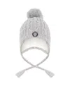 Deux Par Deux Unisex Lined Winter Hat With Pompom - Little Kid, Big Kid In Gray