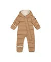 Deux Par Deux Unisex One-piece Cloud Compressible Snowsuit Designed For Car Seat - Baby In Brown