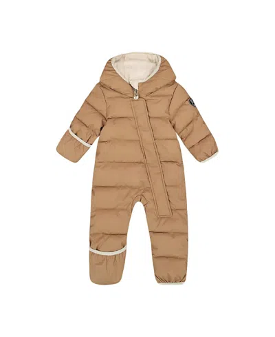 Deux Par Deux Unisex One-piece Cloud Compressible Snowsuit Designed For Car Seat - Baby In Brown
