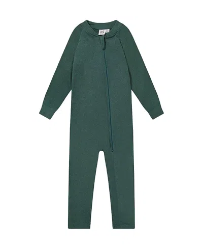 Deux Par Deux Unisex One Piece Fleece Stretch Asymmetric Zipper Thermal Underwear - Baby In Animal Print