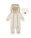 Deux Par Deux Unisex One-piece Layette Snowsuit Designed For Car Seat - Baby In Neutral