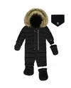 Deux Par Deux Unisex One-piece Original Puffy Snowsuit - Baby In Black