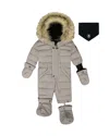 Deux Par Deux Unisex One-piece Original Puffy Snowsuit - Baby In Gray