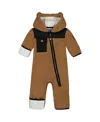 Deux Par Deux Unisex One-piece Sherpa Mid-season Outerwear - Baby In Tan And Black