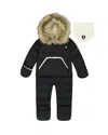 Deux Par Deux Unisex One-piece Snug Snowsuit Designed For Car Seat - Baby In Black