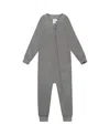 Deux Par Deux Unisex One-piece Thermal Underwear - Baby In Gray