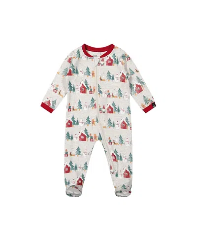 Deux Par Deux Unisex Organic Cotton Front Zipper Footed One Piece Pajama - Baby In White