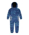 Deux Par Deux Little Kids Unisex Printed Mid-season One-piece Outerwear Blue Wave And Black In Blue Wave And Black