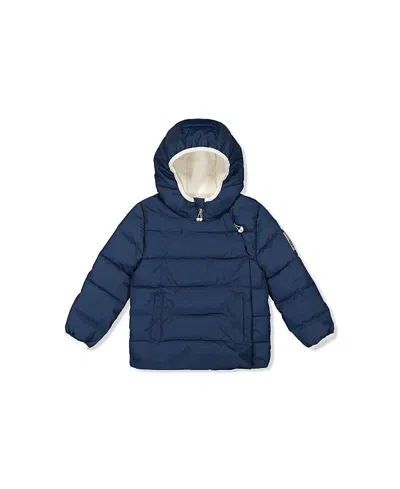 Deux Par Deux Unisex Quilted Primaloft Car Seat Adapted Winter Jacket - Little Kid In Blue