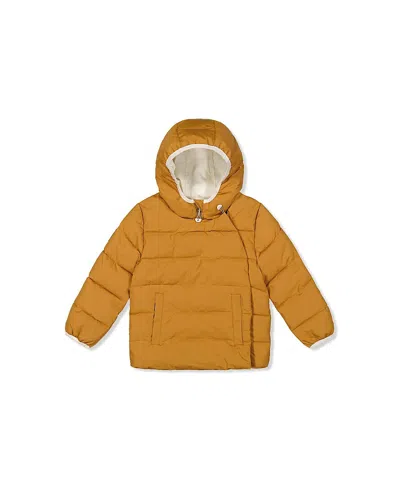 Deux Par Deux Unisex Quilted Primaloft Car Seat Adapted Winter Jacket - Little Kid In Gold