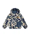 Deux Par Deux Unisex Reversible Mid-season Sherpa Jacket - Baby In Blue