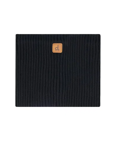 Deux Par Deux Unisex Ribbed Knit Tube Style Logo Patch Neckwarmer - Little Kid In Black