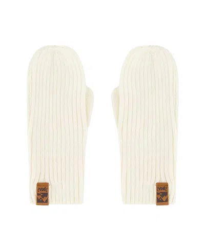 Deux Par Deux Unisex Soft Ribbed Knit Mittens - Little Kid, Big Kid In White