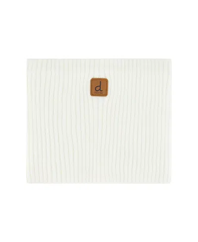 Deux Par Deux Unisex Soft Ribbed Knit Neckwarmer - Baby In White