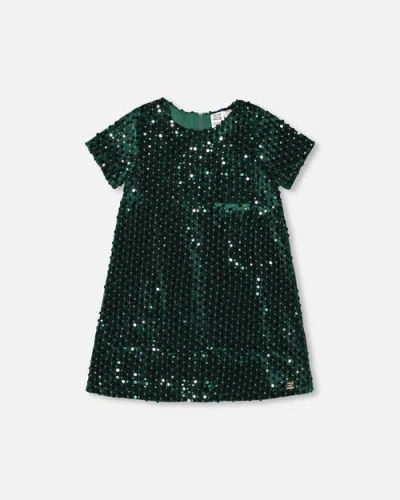 DEUX PAR DEUX DEUX PAR DEUX VELVET SHORT SLEEVE DRESS