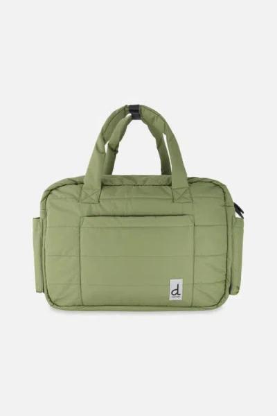 Deux Par Deux Water-repellent 7-compartment Changing Mat Diaper Bag In Green