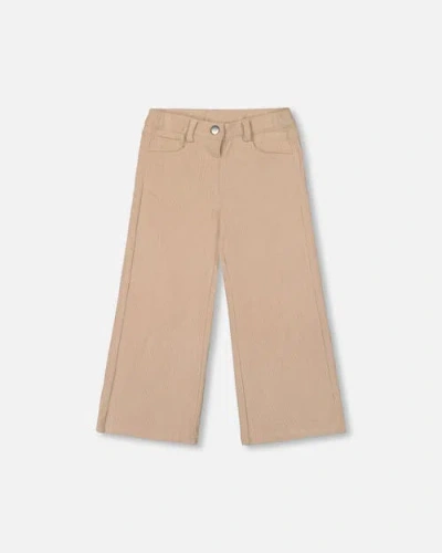 Deux Par Deux Kids'  Wide Leg Corduroy Pants In Neutral