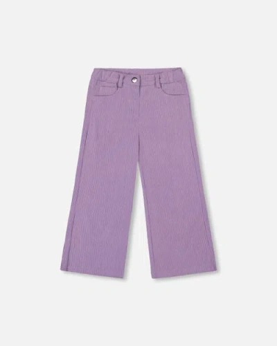 Deux Par Deux Kids'  Wide Leg Corduroy Pants In Pink