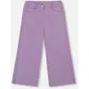 Deux Par Deux Kids'  Wide Leg Corduroy Pants In Purple