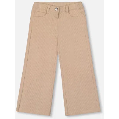 Deux Par Deux Kids'  Wide Leg Corduroy Pants In Neutral
