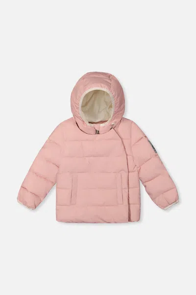 Deux Par Deux Kids' Winter Jacket Adapted For Car Seats Pale Dusty Pink