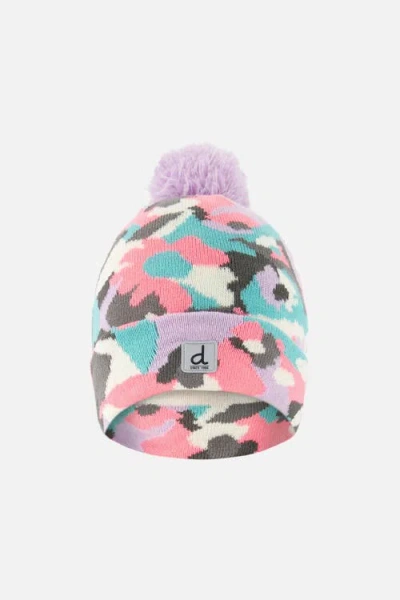 Deux Par Deux Kids'  Winter Jacquard Lined Pompom Knit Hat In Multi