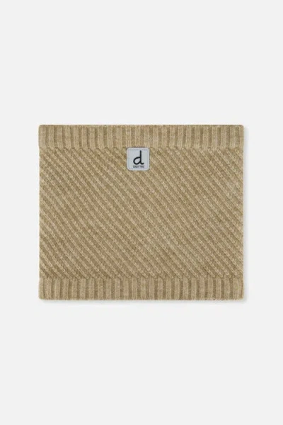 Deux Par Deux Kids'  Winter Knit Fleece Lined Stretch Neckwarmer In Brown