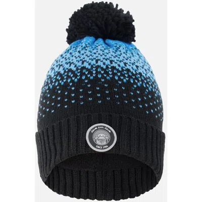 Deux Par Deux Kids'  Winter Knit Pompom Hat With Lining In Blue