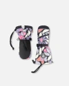 Deux Par Deux Winter Mittens Teknik Retro Flower In Black