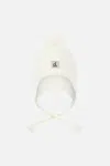 Deux Par Deux Winter Peruvian Knit Hat With Pompom Off-white In Pattern