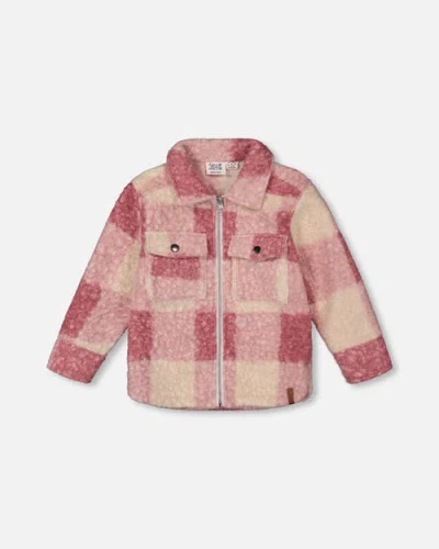 Deux Par Deux Kids'  Zipped Plaid Overshirt