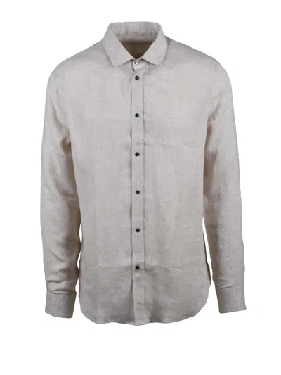 Deuxieme Beige Linen Shirt In Gray