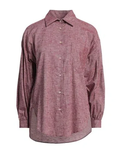 Deuxieme Woman Shirt Antique Rose Size 6 Cotton In Pink