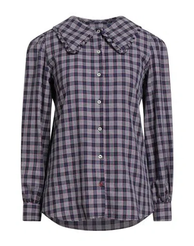 Deuxieme Woman Shirt Bright Blue Size 8 Cotton