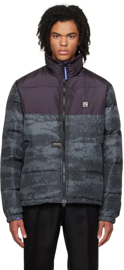 Deva States Black & Gray Warpaint Puffer Jacket In Black/multi
