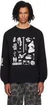 Deva States Black Arbitrary Long Sleeve T-shirt In Black