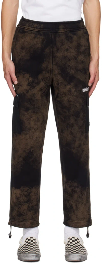 Deva States Black Bleached Cargo Pants In Bleached Black