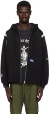 DEVA STATES BLACK EPAULETTE HOODIE