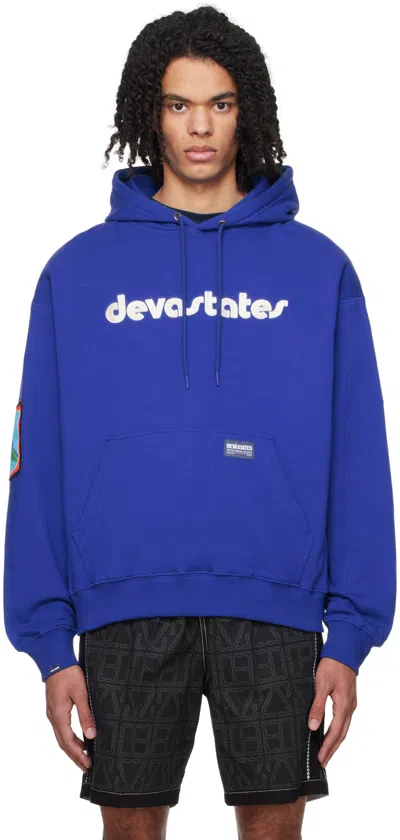 Deva States Blue Embroidered Hoodie