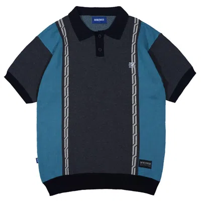 Deva States Men's Chain Jacquard Knit Short Sleeve Polo Shirt In Black Multi